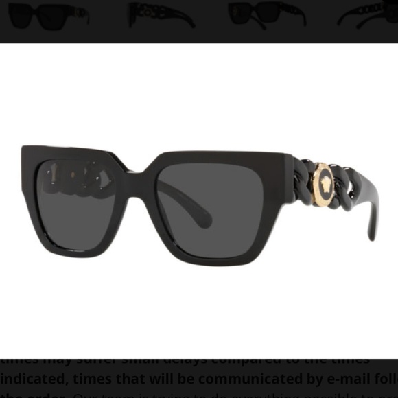 VERSACE VE4409 square Versace sunglass black with dark grey lenses - Picture 1 of 8